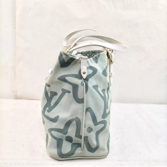 Louis Vuitton Antigua Cabas PM Green Canvas Tote Bag - Picture 3 of 10